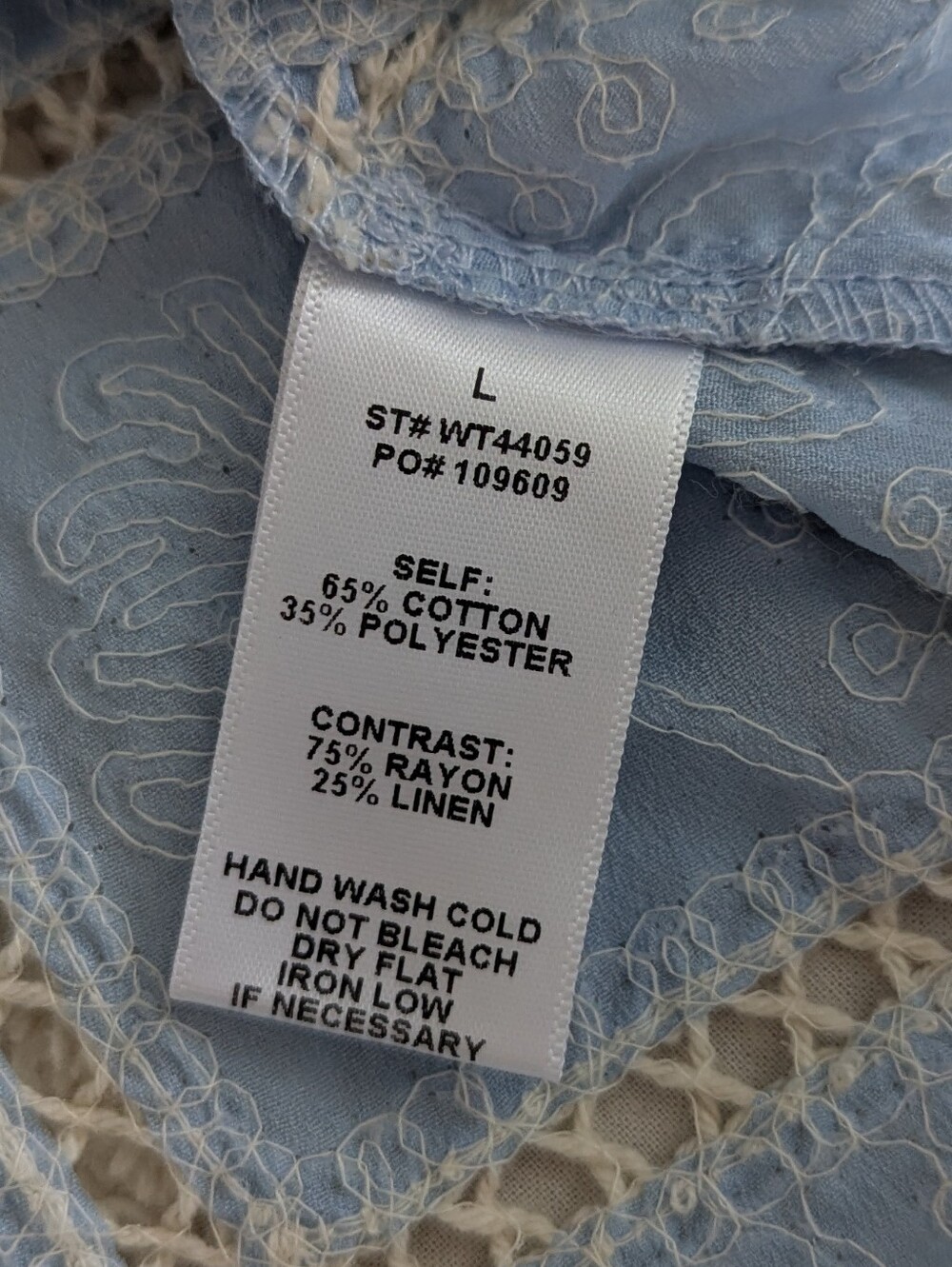 Coastal Granddaughter Hamptons Seaside Summer Embroidered Crop Top Large - Picture 8 of 8